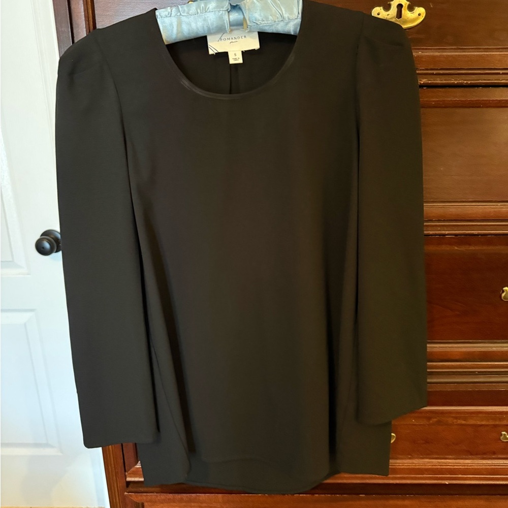 Tuckernuck Pomander Place Black Long Sleeve Blouse